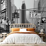  Foto tapeta - Comic book city - New York street in pop art style 500x350 Premium | shoptok.hr