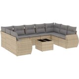 vidaXL 10-dijelni set vrtnih sofa s jastucima bež od poliratana | shoptok.hr