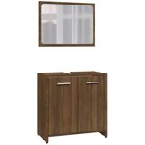  Set kupaonskog namještaja smeđa boja hrasta konstruirano drvo | shoptok.hr