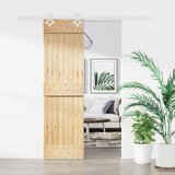  Klizna vrata Prirodna i bijela 70 x 210 cm Čvrsta borovina | shoptok.hr
