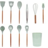 Kondela Komplet kuhinjskih pripomočkov, 11 kosov, s stojalom, neomint, SALVA | Shoptok.si