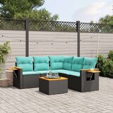  6-dijelni set vrtnih sofa od poliratana s jastucima crni | shoptok.hr