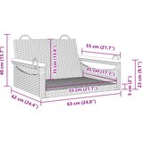  Klupa za ljuljanje bež 63x62x40 cm od poliratana | shoptok.hr