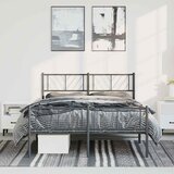  Metalni okvir kreveta uzglavlje i podnožje crni 135x190 cm | shoptok.hr