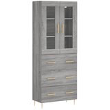 Visoka komoda siva sonome 69,5x34x180 cm od konstruiranog drva | shoptok.hr