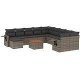  12-dijelni set vrtnih sofa od poliratana s jastucima sivi | shoptok.hr