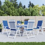  Jastuci za vrtne stolice 6 kom plavi 120 x 50 x 3 cm od tkanine | shoptok.hr