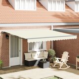 vidaXL Avtomatska retraktibilna tenda kremna 350x250 cm Cene