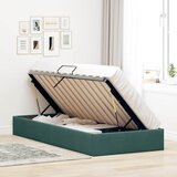  Otomanski krevet s pohranom Tamnozelena 90 x 190 cm Baršun | shoptok.hr