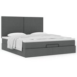 vidaXL Otomanski posteljni okvir z vzmetnico siv 180x200 cm blago Cene