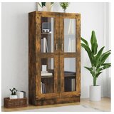  Vitrina boja dimljenog hrasta 82 5 x 30 5 x 185 5 cm drvena | shoptok.hr