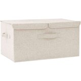  Kutija za pohranu od tkanine 50 x 30 x 25 cm krem | shoptok.hr