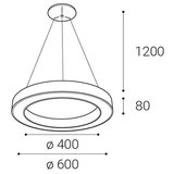  LED2 - LED prigušiva luster na sajli SATURN LED/50W/230V 3000K/4000K bela | Eponuda.com