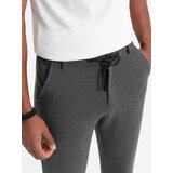 Ombre Men's knitted pants with elastic waistband - dark grey | shoptok.hr