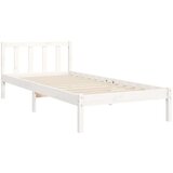  Posteljni okvir z vzglavjem bel 2FT6 trden les | Shoptok.si