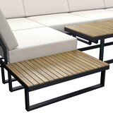 Bessagi Garden Lounge Garnitura Marla, Krem, Črna, Akacija, 4-Delno | Shoptok.si