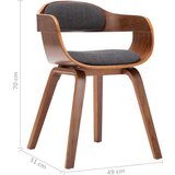 In Jedilni stol temno sivo blago in ukrivljen les | Shoptok.si