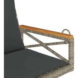 vidaXL Gugalna klop z blazinami siva 63x62x40 cm poli ratan | Shoptok.si