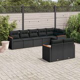  8-dijelni set vrtnih sofa od poliratana s jastucima crni | shoptok.hr