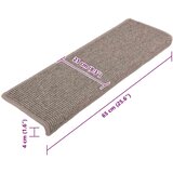  Prostirke za stepenice 15 kom 65x21x4 cm tamno bež pravokutni rub | shoptok.hr