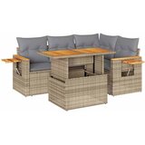  5-dijelni set vrtnih sofa s jastucima poliratan i bagrem bež | shoptok.hr
