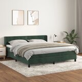  The Living Store Box spring postelja z vzmetnico temno zelena 160x200 cm žamet - Box Spring Postelja, (21491750) Cene