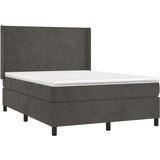  Box spring postelja z vzmetnico LED temno siva 140x200 cm žamet, (20789733) | Shoptok.si