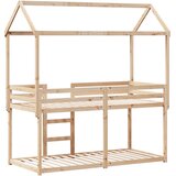 Krevet na kat s krovom 90 x 200 cm od masivne borovine | shoptok.hr