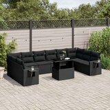  11-dijelni set vrtnih sofa od poliratana s jastucima crni | shoptok.hr