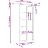 vidaXL Klizna vrata Smeđa 80 x 208 cm Masivna borovina | shoptok.hr