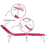  Ležaljka 2 pcs Crvena 58 x 188 x 77cm Poliester | shoptok.hr