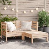 Maison Chic Vrtni kavč - Zunanji kavč dvosed s stolčkom trdna borovina, (22041795) | Shoptok.si