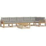 Set vanjskih sofa 7 kom. Bijela i svjetlosiva Poliester | shoptok.hr