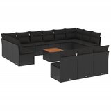  The Living Store Vrtna sedežna garnitura 14-delna z blazinami črn poli ratan - Vrtna Sedežna Garniture, (21455440) | Shoptok.si