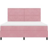  LED Box Spring Krevet s madracem Ružičasta 180 x 200 cm Baršun | shoptok.hr