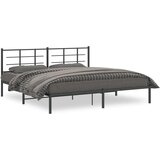 Metalni okvir za krevet s uzglavljem crni 193x203 cm | shoptok.hr