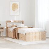  Okvir kreveta s uzglavljem 90 x 190 cm od borovine | shoptok.hr