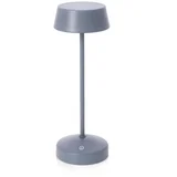 Plava metalna LED stolna lampa s mogućnosti zatamnjivanja/s bežičnim punjačem s plastičnim sjenilom (visina 33 cm) Esprit –