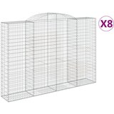 vidaXL Obokane gabion košare 8 kosa 300x50x200/220cm pocinkano železo | Shoptok.si