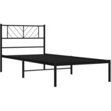  Metalni okvir za krevet s uzglavljem crni 80x200 cm | shoptok.hr