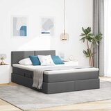  Krevet s prostorom za pohranu s LED-om Tamno siva 140 x 200 cm | shoptok.hr