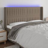 Maison Chic led posteljno vzglavje - vzglavna omarica - nočna omarica taupe 183x16x118/128 cm blago, (21706175) | Shoptok.si
