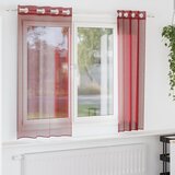 Voile zavjese s ušicama 2 kom crvena boja vina | Shoptok.si