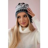 Kesi marka niezdefiniowana Cap with a pompom Rosa K368 white+graphite+black | ePonuda.com