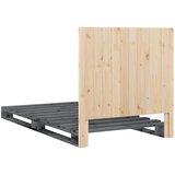 Okvir za krevet s uzglavljem sivi 100x200 cm masivna borovina | shoptok.hr
