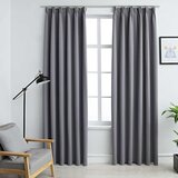  Zavjese za zamračivanje s kukama 2 kom sive 140 x 225 cm | shoptok.hr