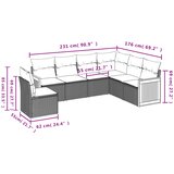  6-dijelni set vrtnih sofa s jastucima bež od poliratana | shoptok.hr