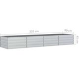 vidaXL Povišena vrtna gredica 320 x 80 x 45 cm pocinčani čelik srebrna | shoptok.hr