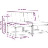  2 Komad Srednja sofa za van Čvrsto drvo akacije Prirodna - Prirodno i bež 2x srednja | shoptok.hr