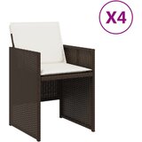 Maison Chic Vrtni stoli - Stol za vrt z blazinami 4 kosi rjav poli ratan JS2255, (21877117) Cene